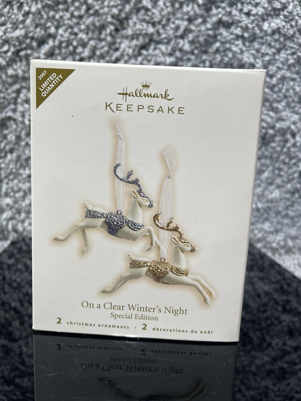 Hallmark Keepsake Ornament On A Clear Winter's Night Set of 2 Ornaments 2007 New